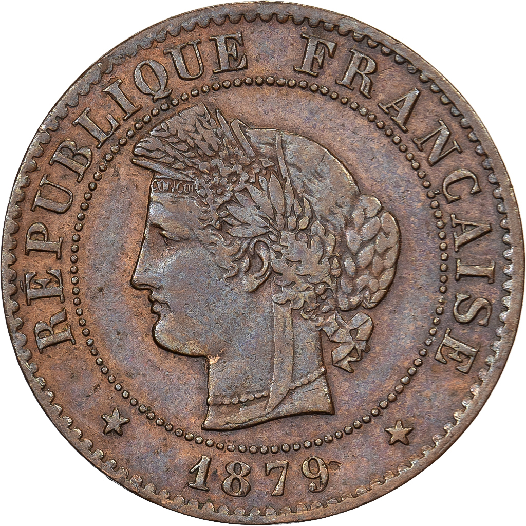 France, 1 Centime, Cérès, 1879, Paris, Bronze, EF, Gadoury:88