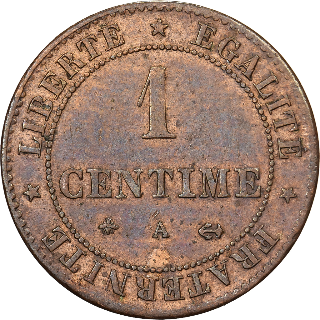 France, 1 Centime, Cérès, 1879, Paris, Bronze, EF, Gadoury:88