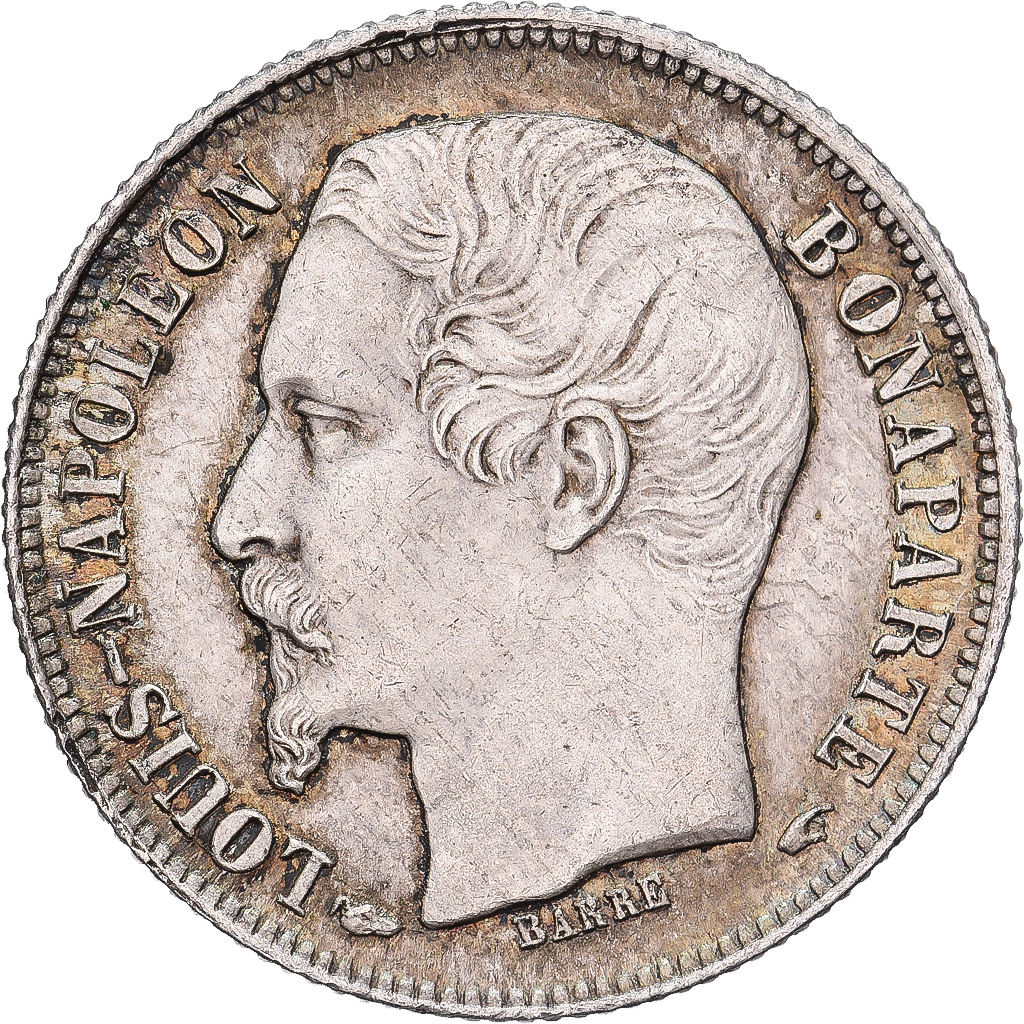 France, Louis-Napoléon Bonaparte, 50 Centimes, 1852, Paris, Silver, AU