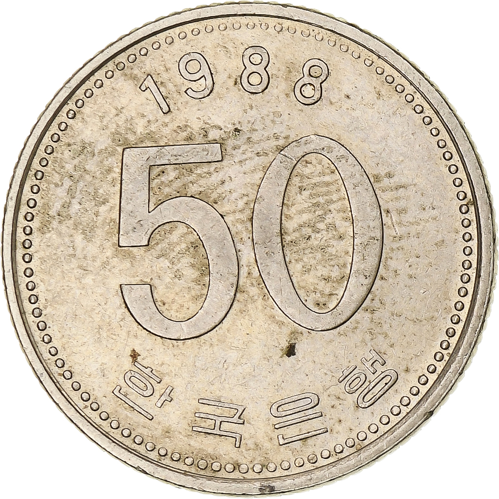 KOREA-SOUTH, 50 Won, 1988