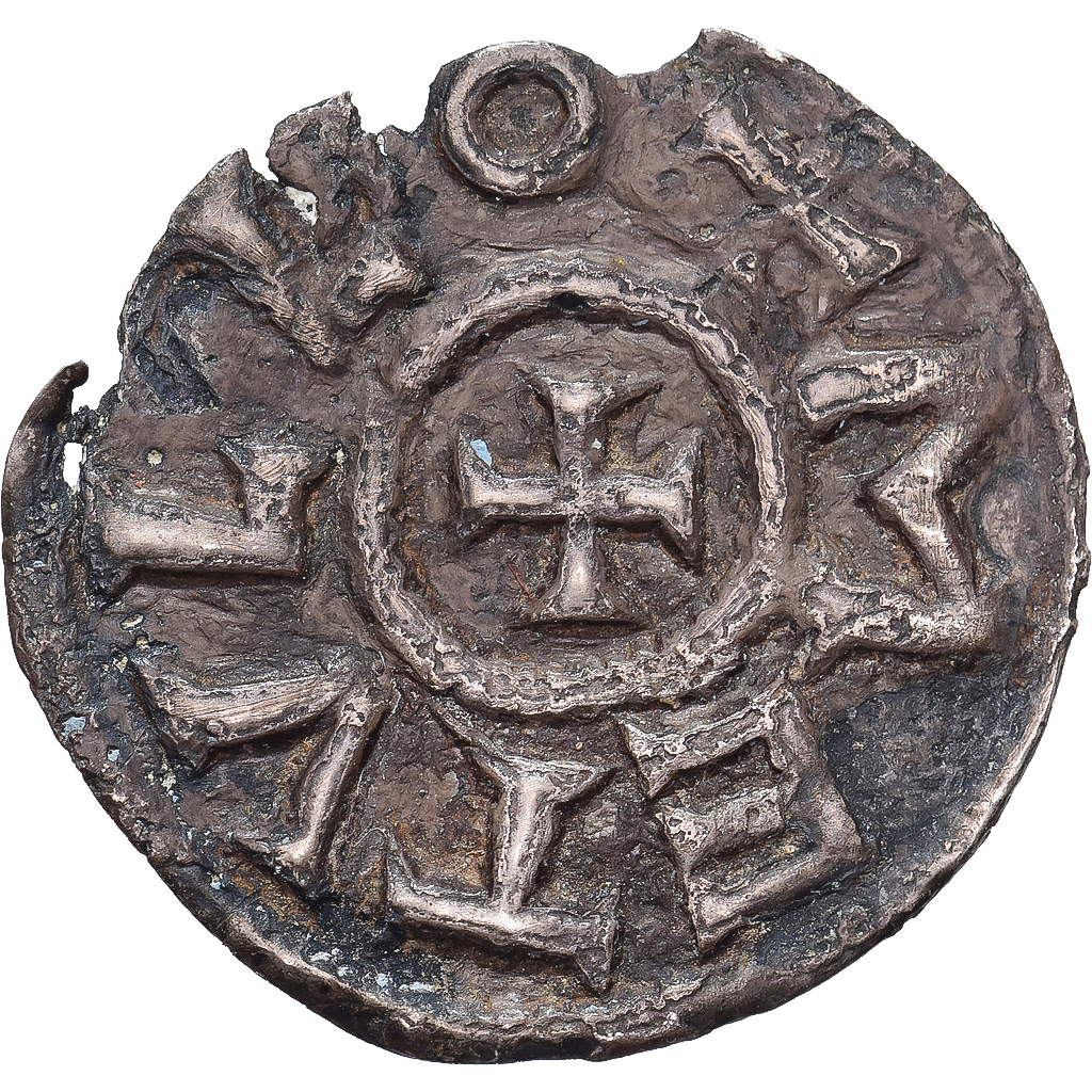 France, Charles le Chauve, Obol, 855-866, Melle, Silver, VF, Prou:704-705