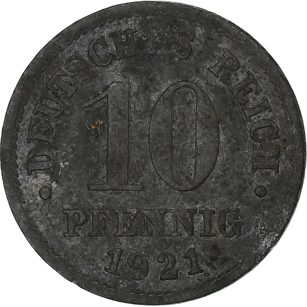 Germany, 10 Pfennig, 1921