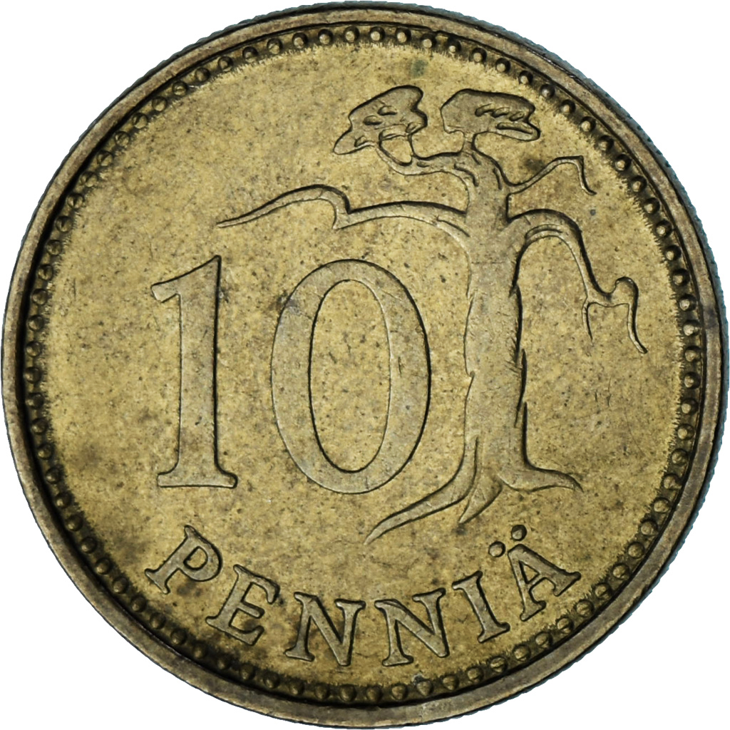 Finland, 10 Pennia, 1982