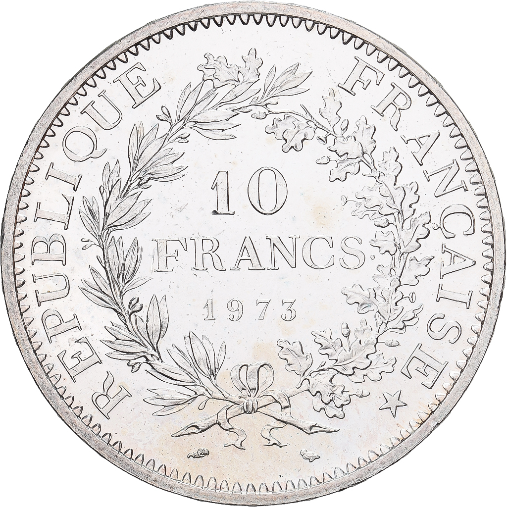 Frankreich, 10 Francs, Hercule, 1973, MDP, Silber, UNZ, Gadoury:813