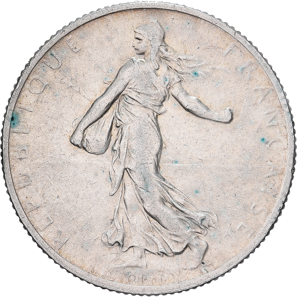 France, 2 Francs, Semeuse, 1914, Castelsarrasin, Silver, AU(55-58), Gadoury:532