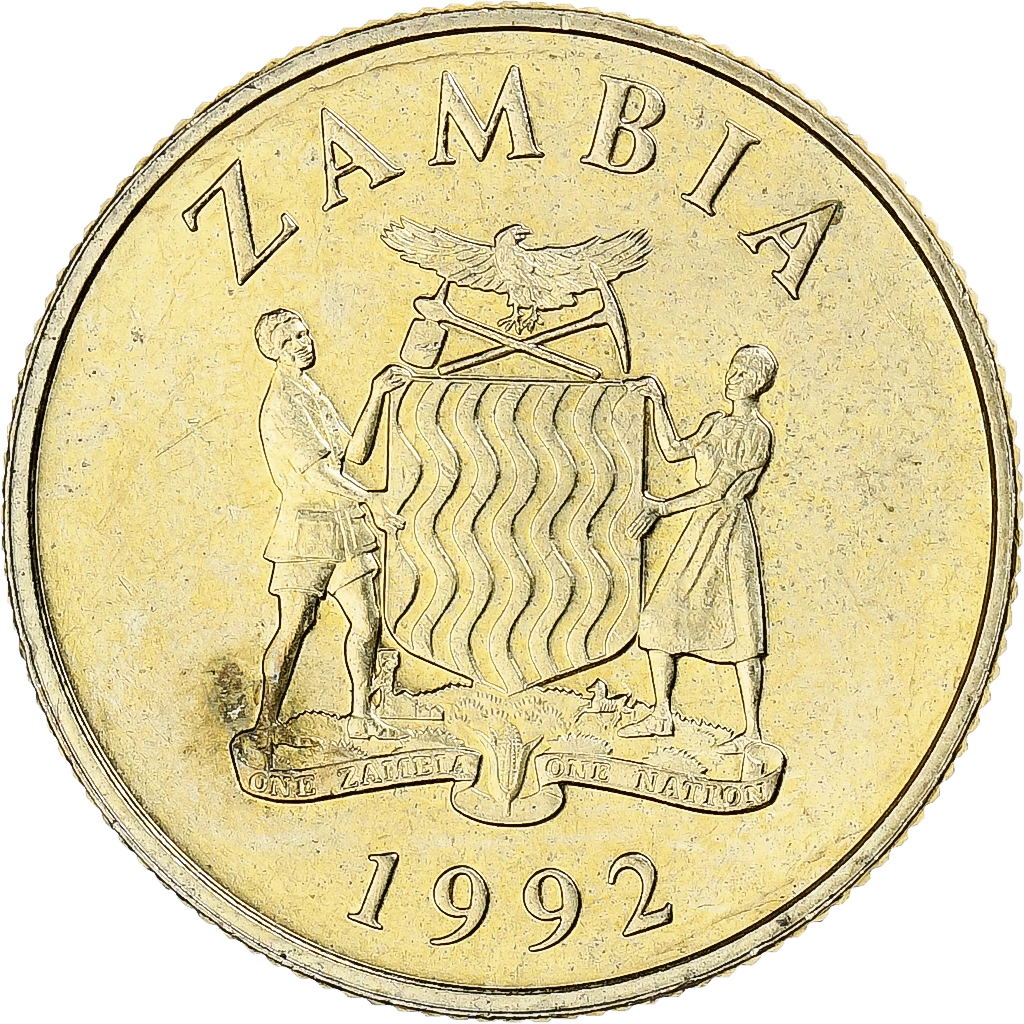 Zambia, 5 Kwacha, 1992