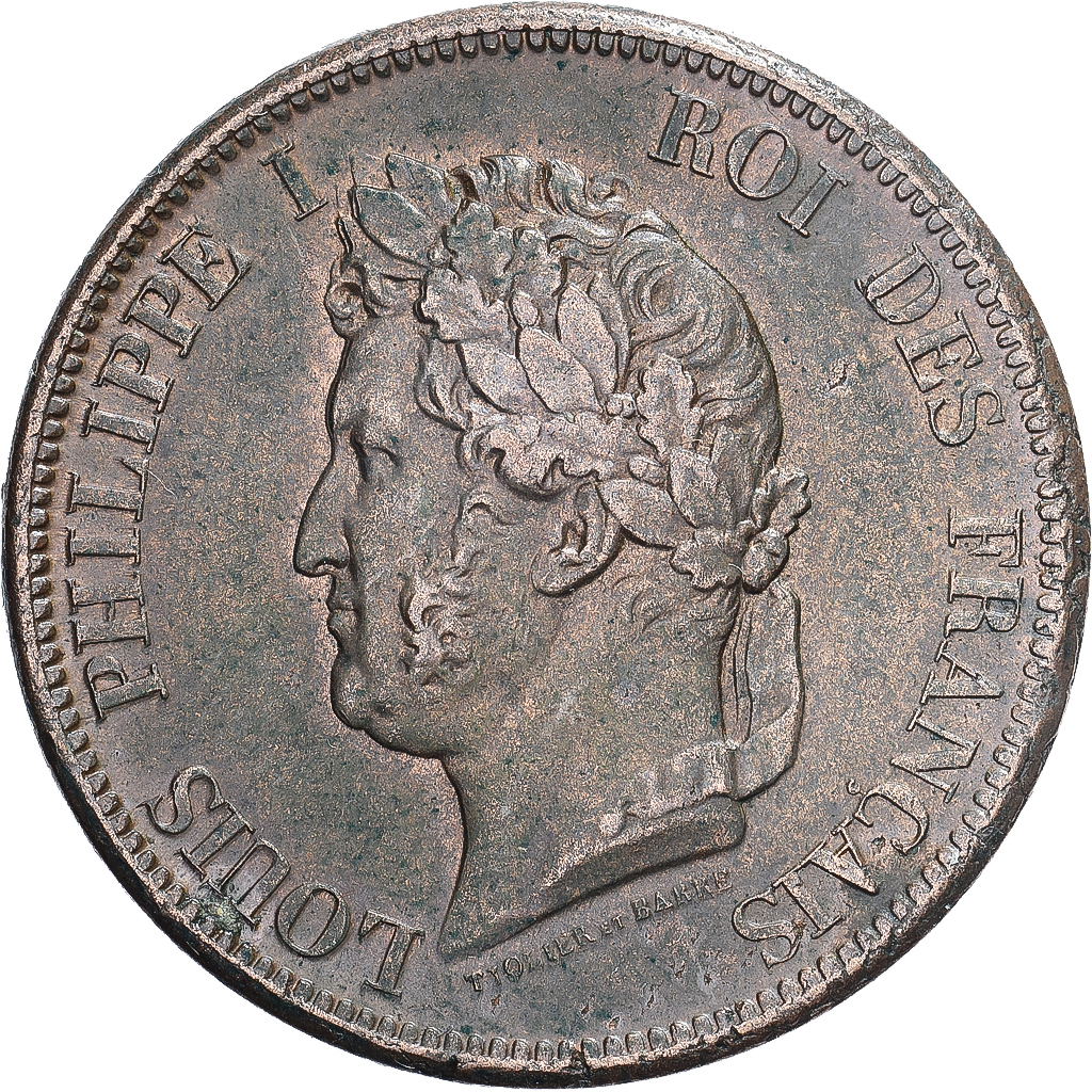 French Antilles, Louis Philippe I, 10 Centimes, 1844, Paris, Bronze, AU