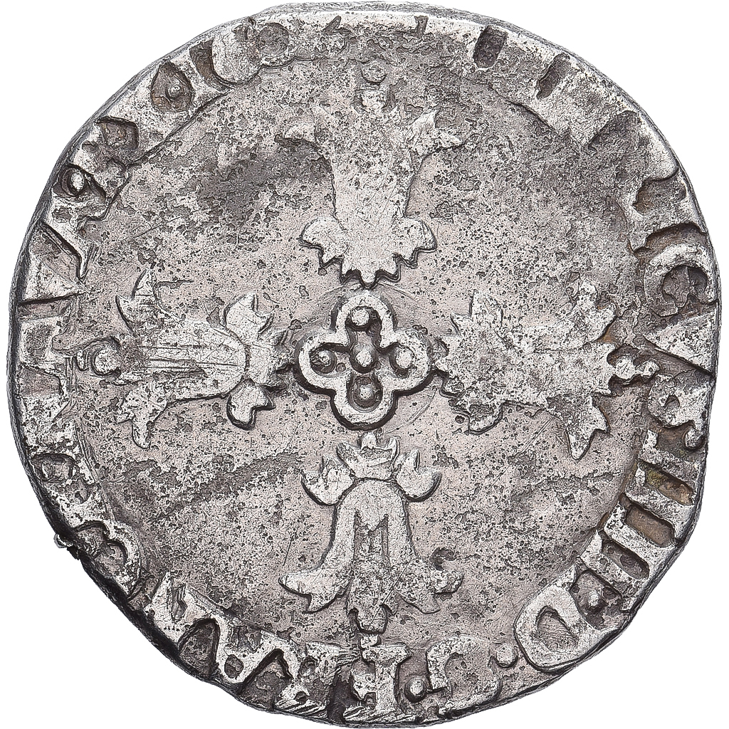 France, Henri IV, 1/8 Ecu, 1601, Bayonne? , Rare, Silver, F, Gadoury:582