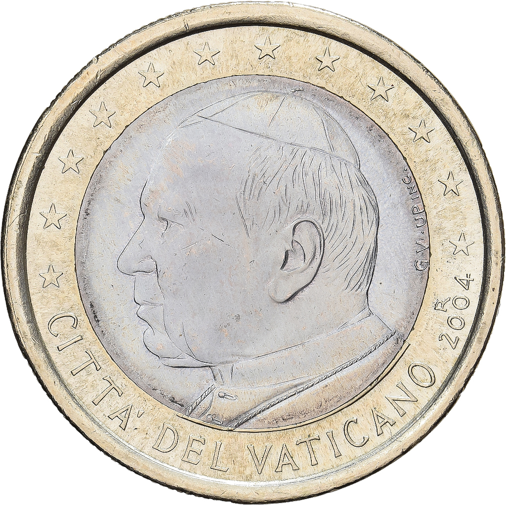 Vatikanstadt, John Paul II, 1 Euro, 2004, Rome, Bi-Metallic, UNZ, KM:387