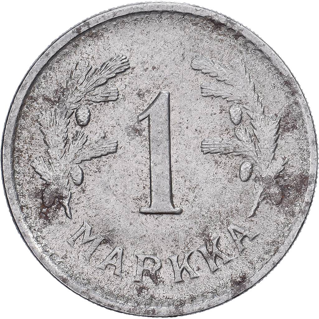 Finland, 1 Markka, 1951, Helsinki, Iron, MS, KM:30b