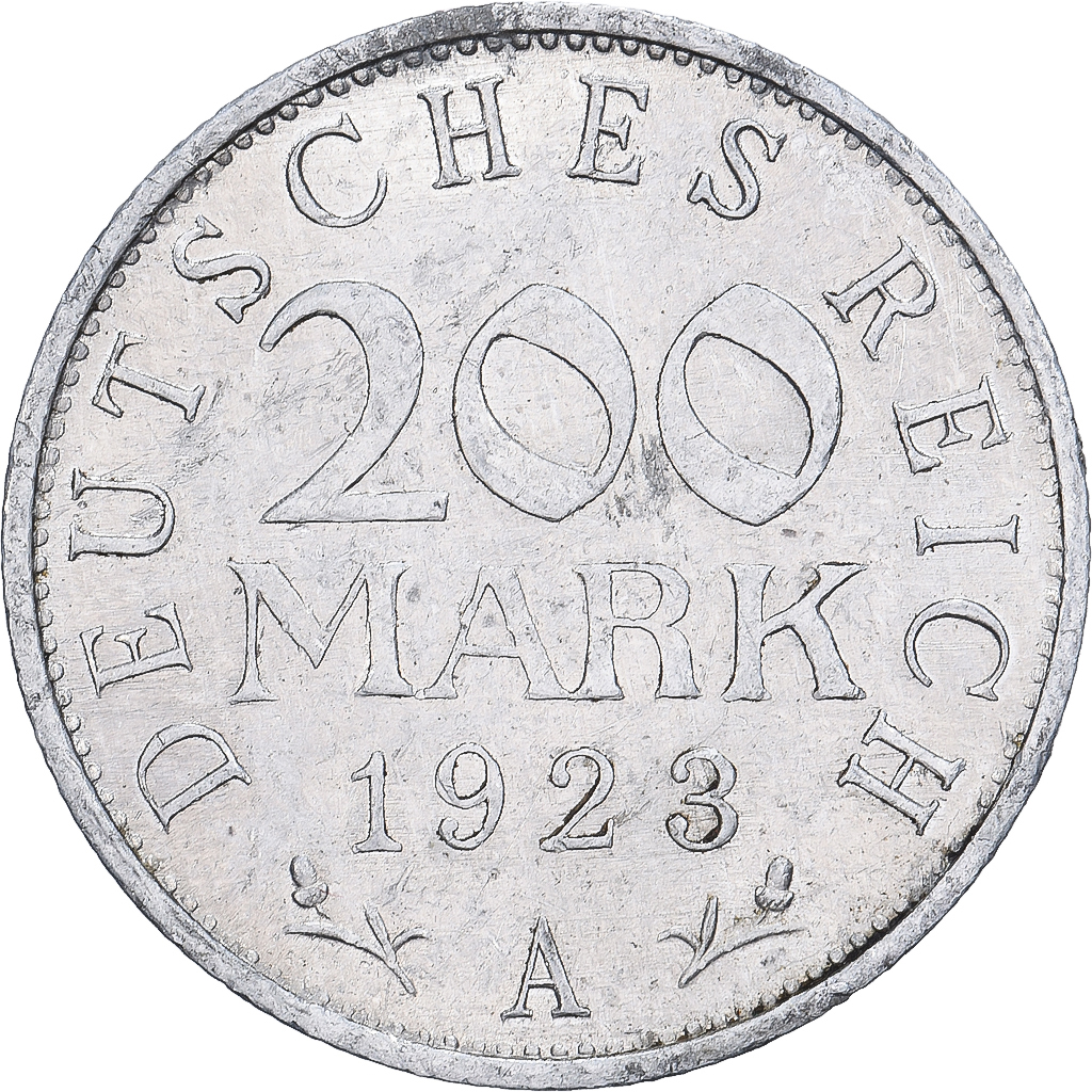 Germany, 200 Mark, 1923, Berlin, Aluminum, AU, KM:35