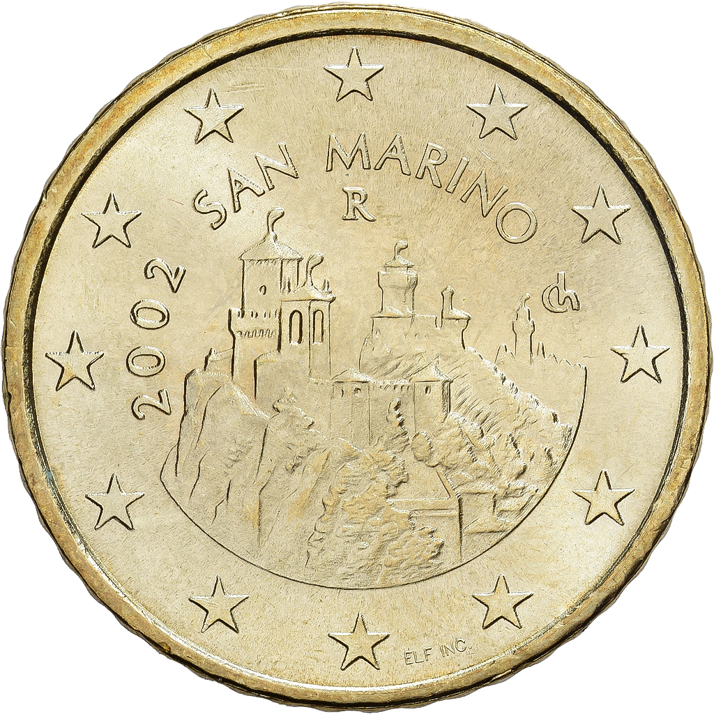 San Marino, 50 Centimes, 2002, Rome, Nordic gold, STGL, KM:445