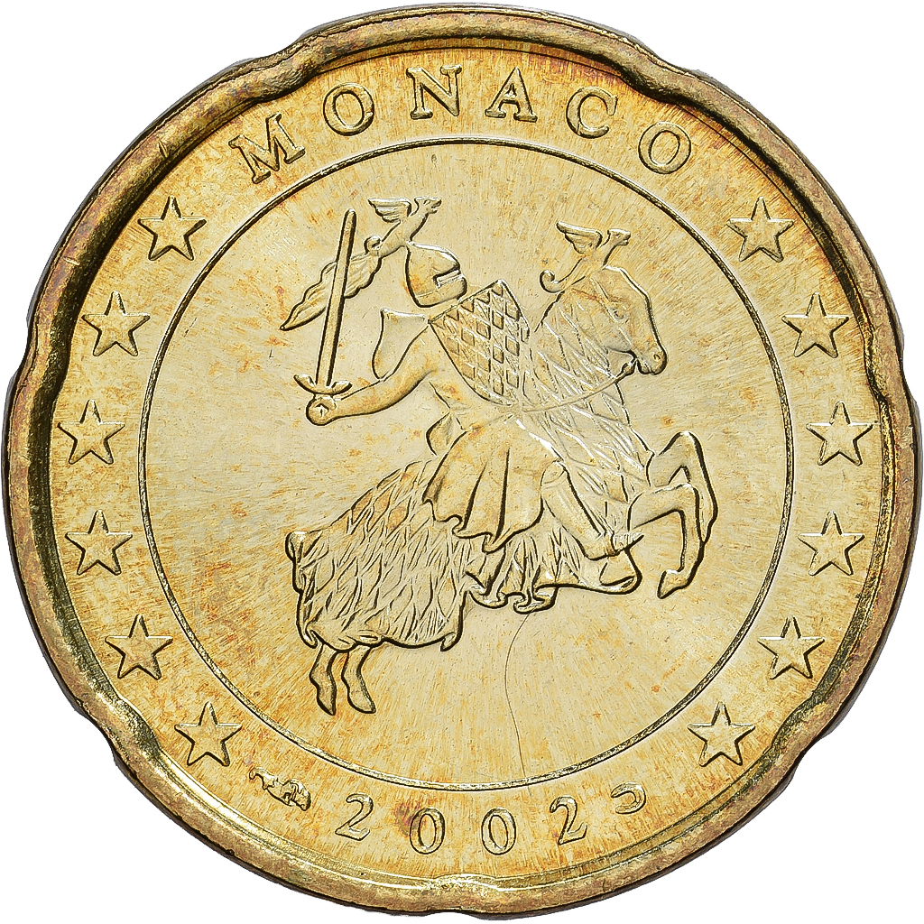 Monaco, Rainier III, 20 Centimes, 2002, MDP, Nordic gold, STGL, KM:171