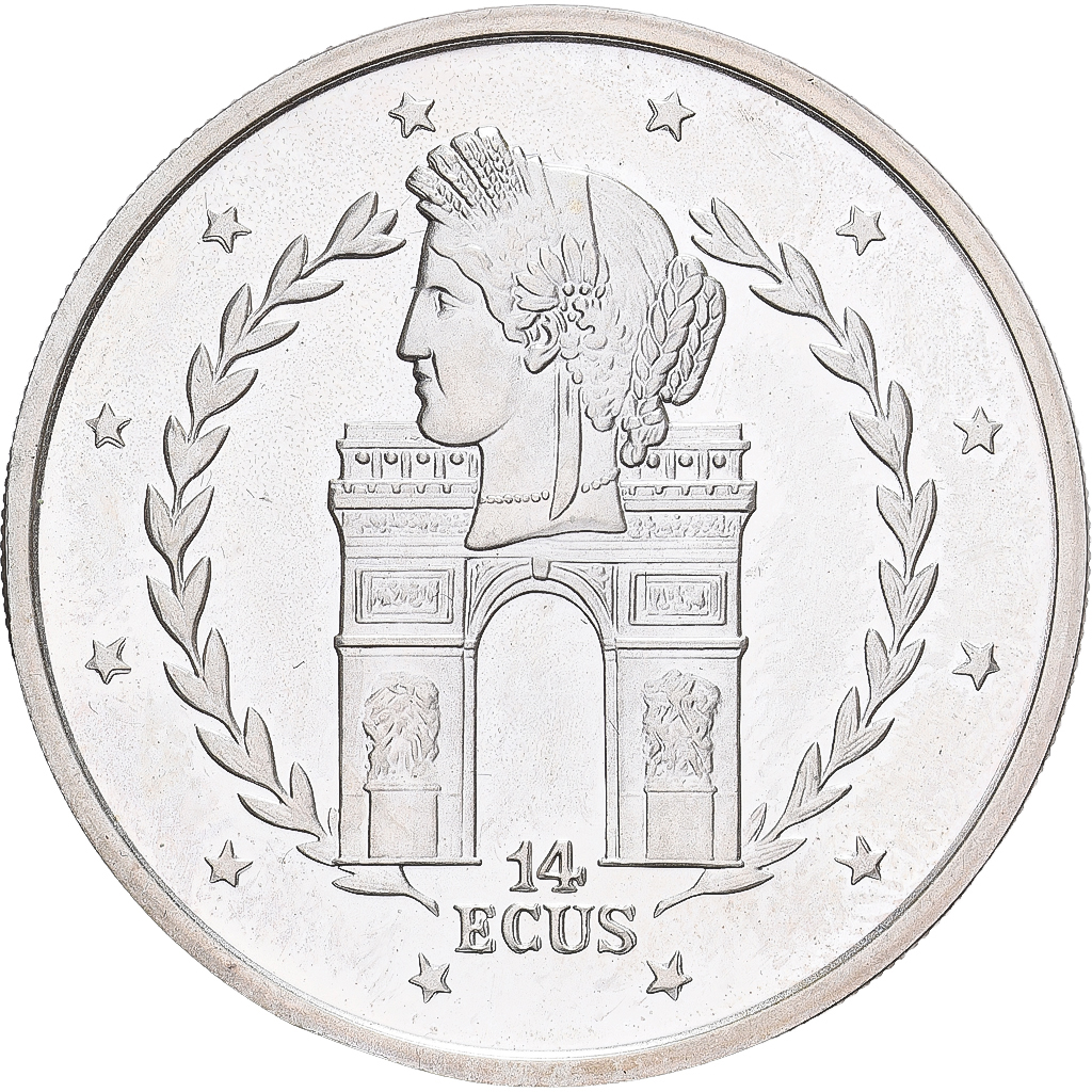 Gibraltar, Elizabeth II, 14 Ecus, Arc de Triomphe, 1995, Pobjoy Mint, Proof