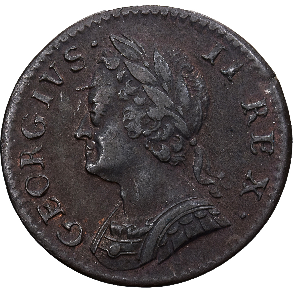 United Kingdom, George II, 1 Farthing, 1754, London, Copper, EF