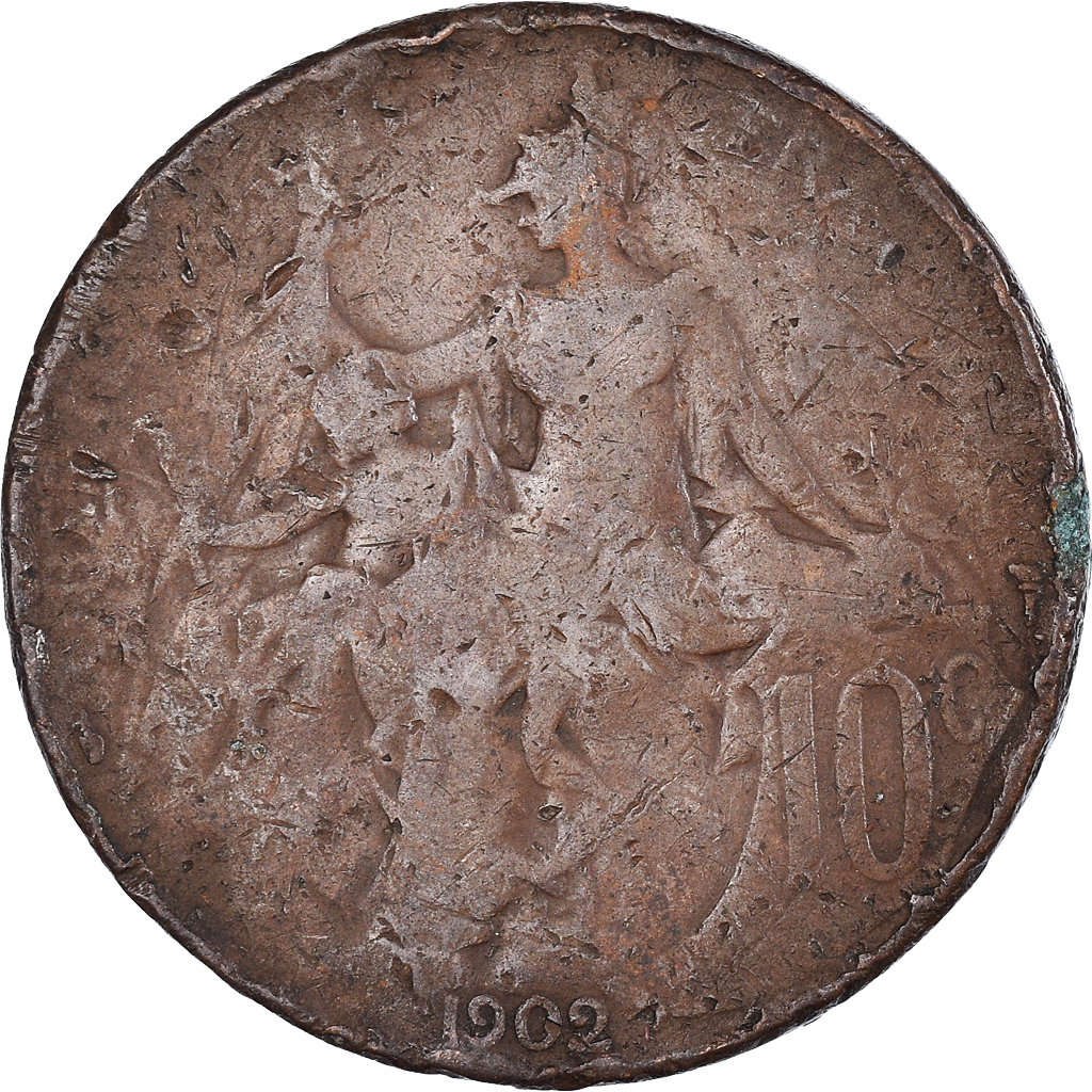 Moneda, Francia, 10 Centimes, 1902