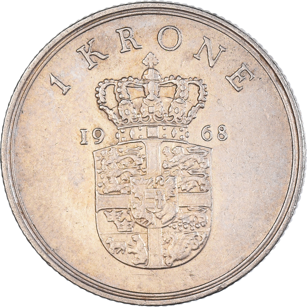 Moneda, Dinamarca, Krone, 1968