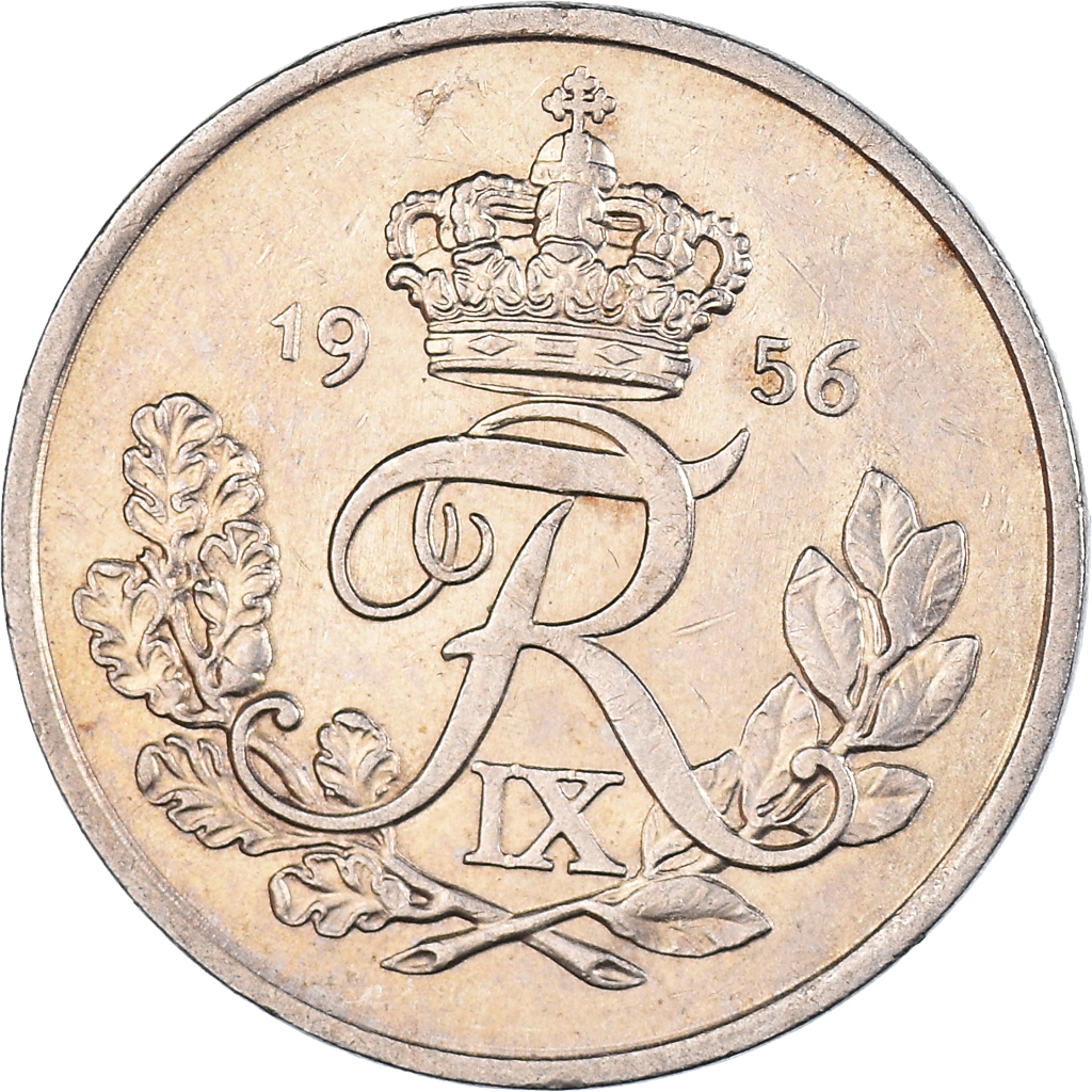 Moneda, Dinamarca, 25 Öre, 1956
