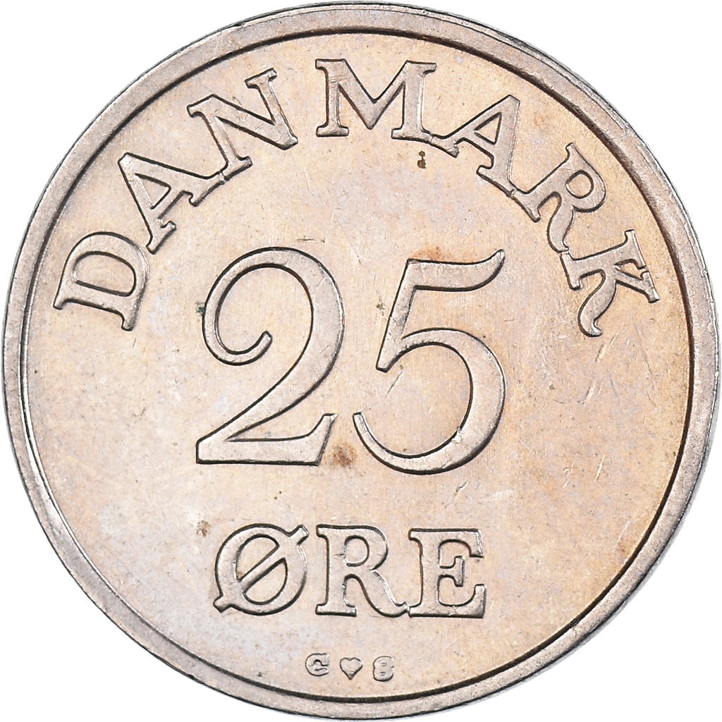 Moneda, Dinamarca, 25 Öre, 1956