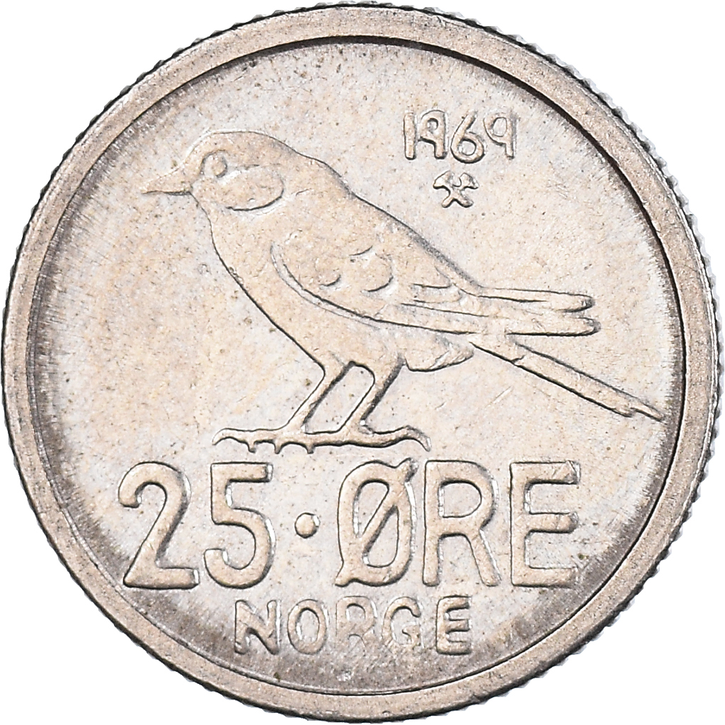 Moneda, Noruega, 25 Öre, 1969