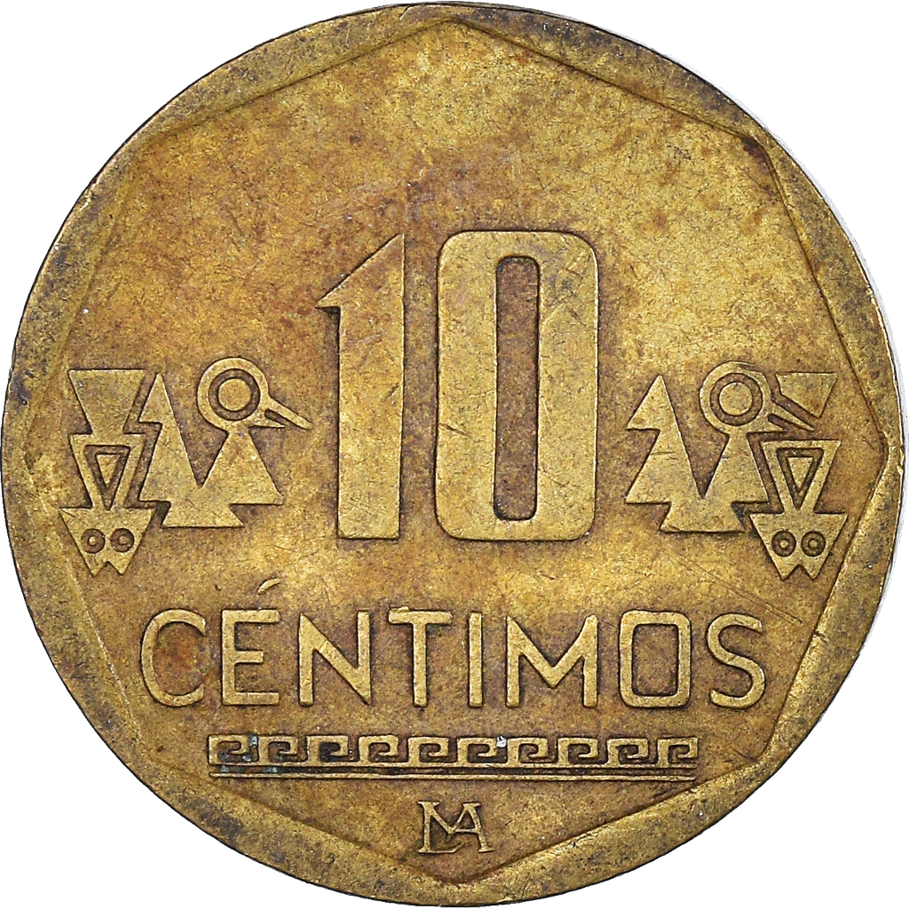 Coin, Peru, 10 Centimos, 2007