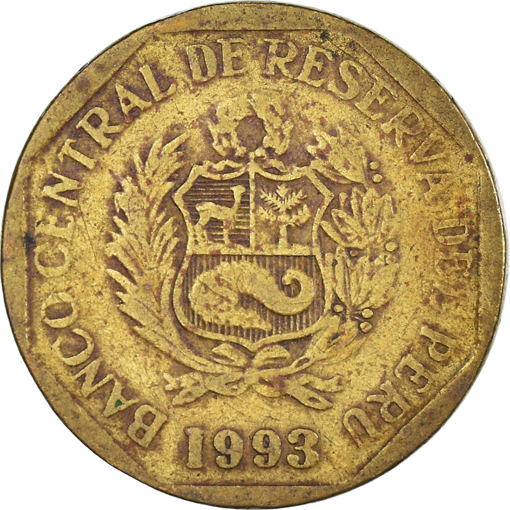 Coin, Peru, 10 Centimos, 1993