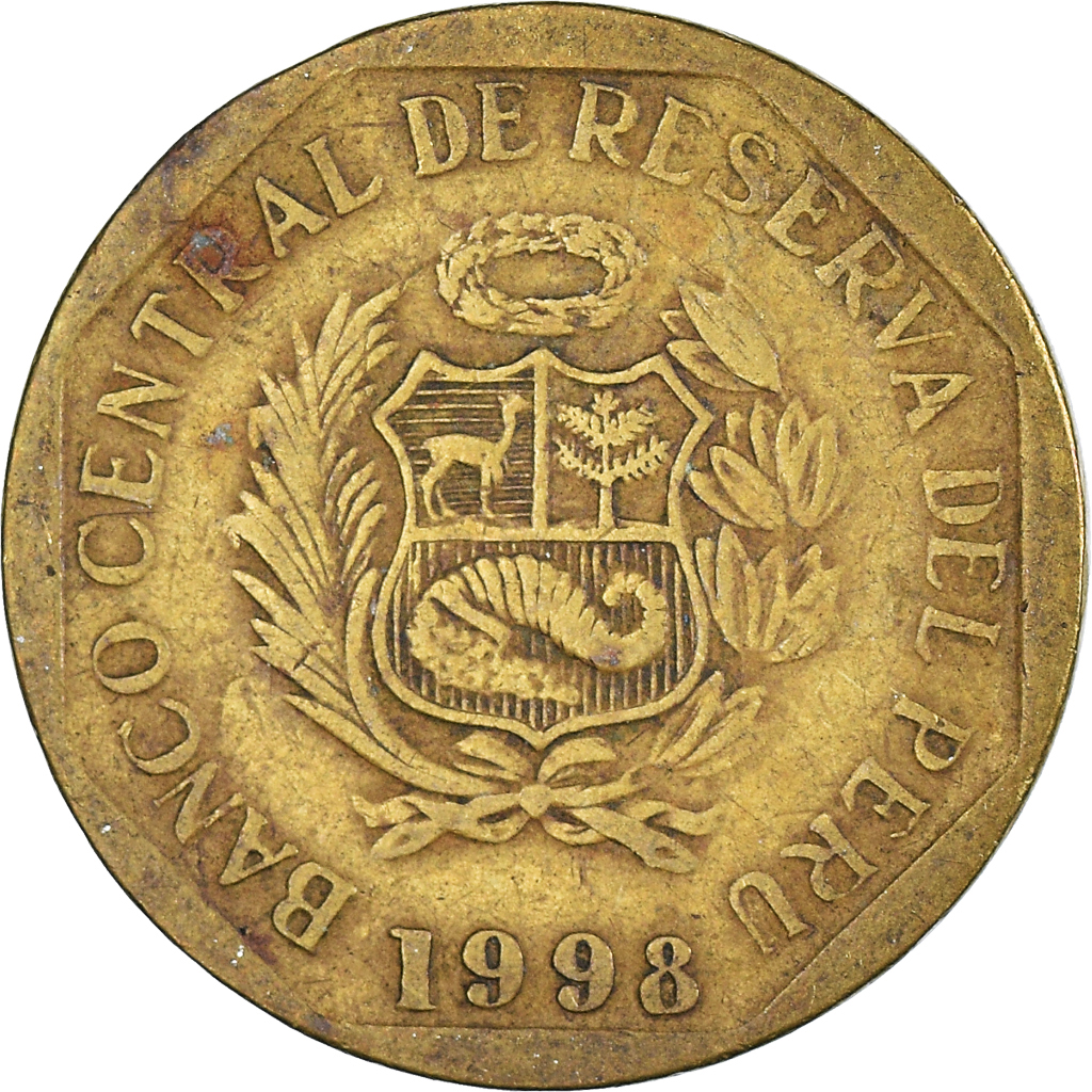 Coin, Peru, 10 Centimos, 1998
