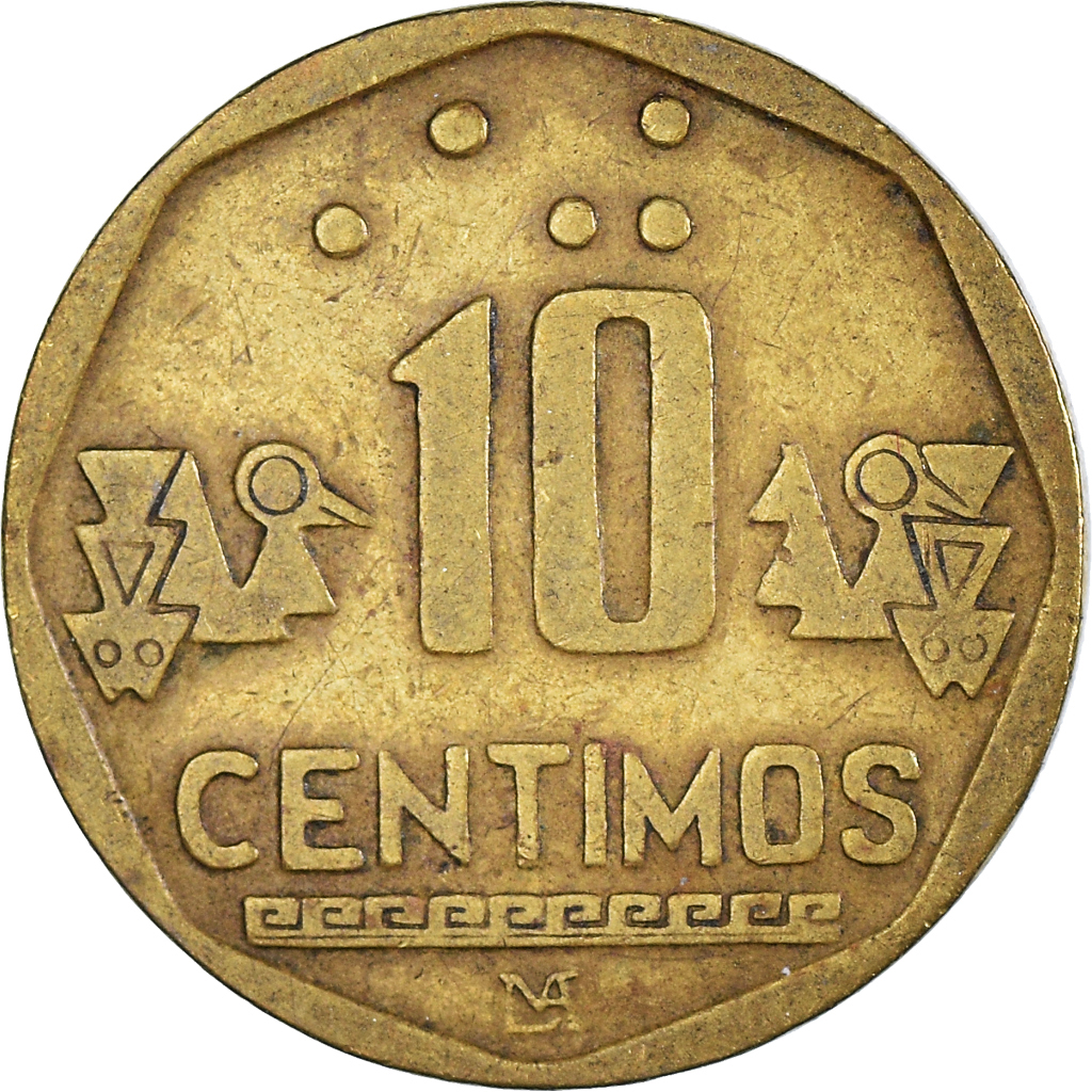 Coin, Peru, 10 Centimos, 1998