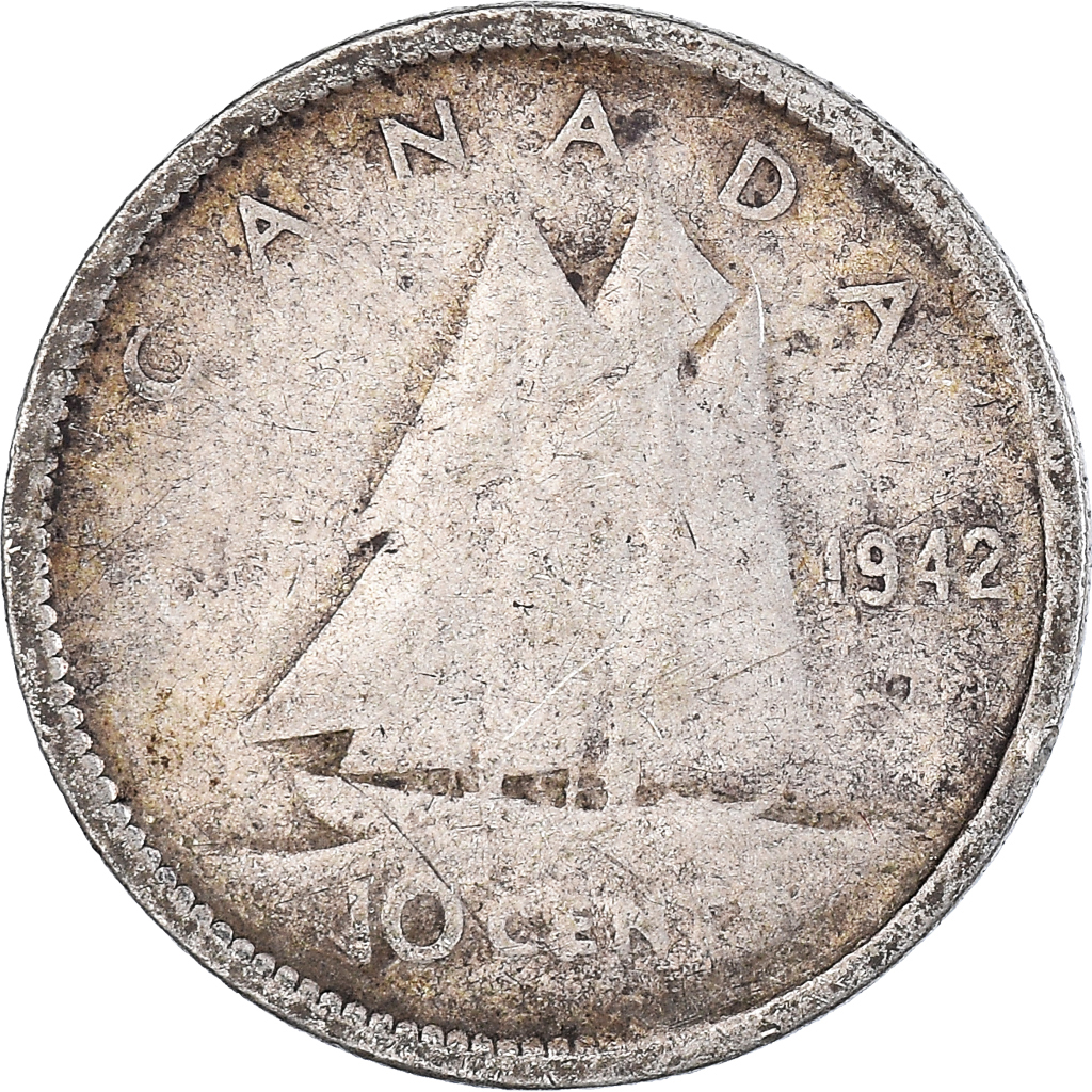 Moneda, Canadá, 10 Cents, 1942