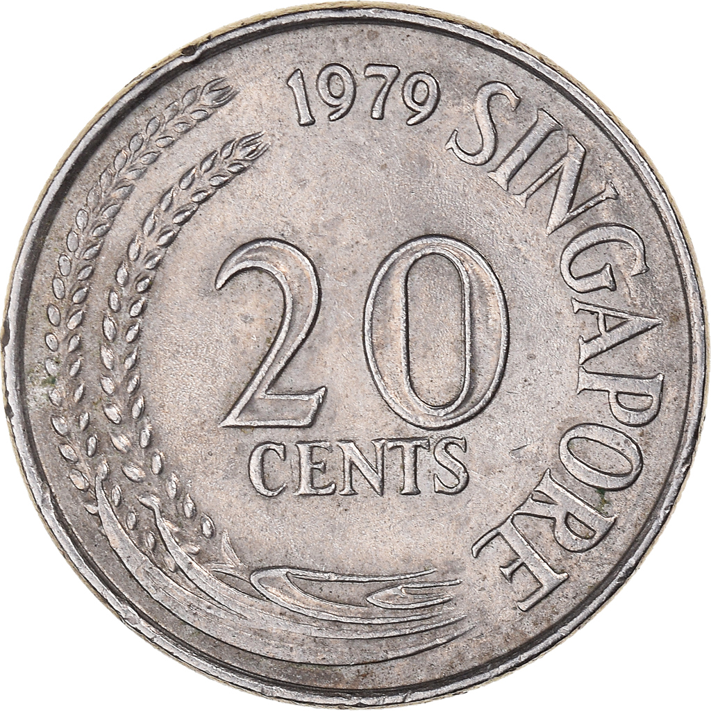 Moneda, Singapur, 20 Cents, 1979