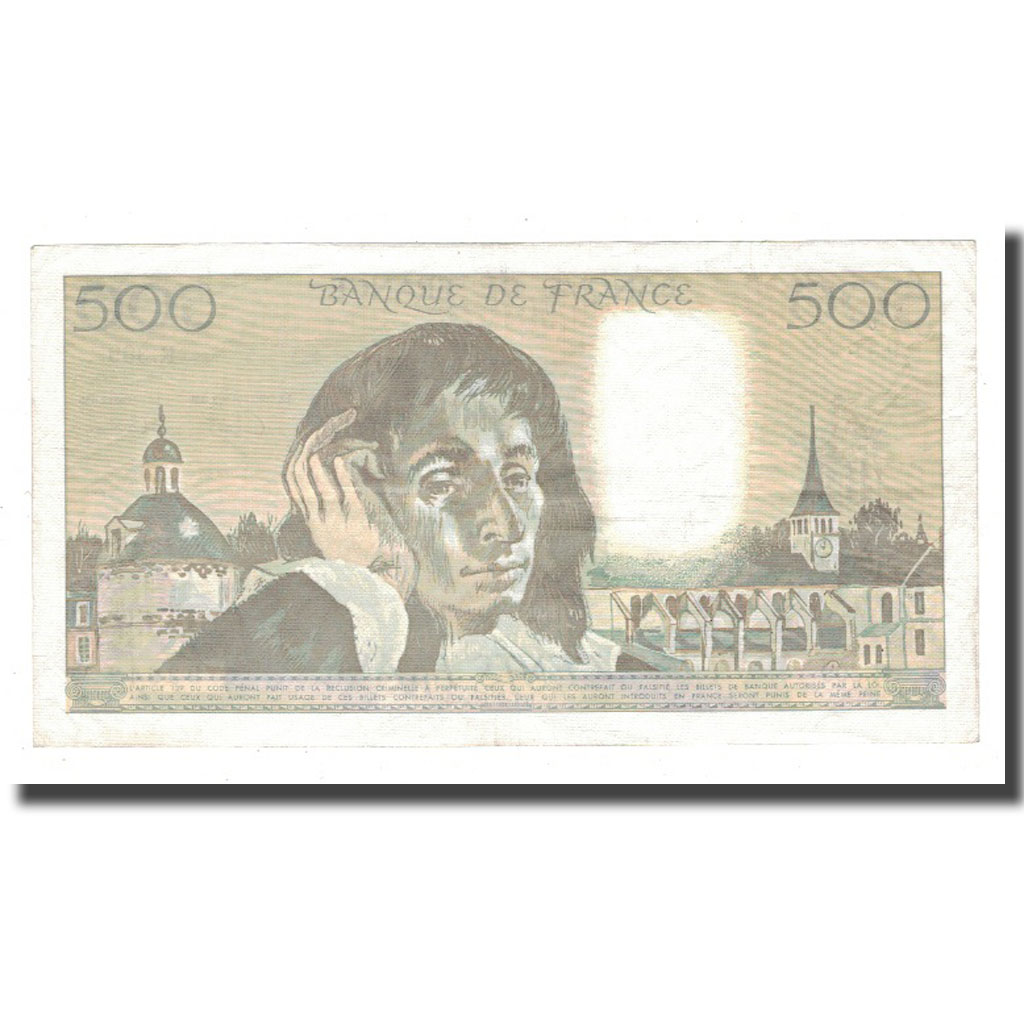 France, 500 Francs, 1990, 1990-02-01, AU(50-53), Fayette:71.43, KM:156g