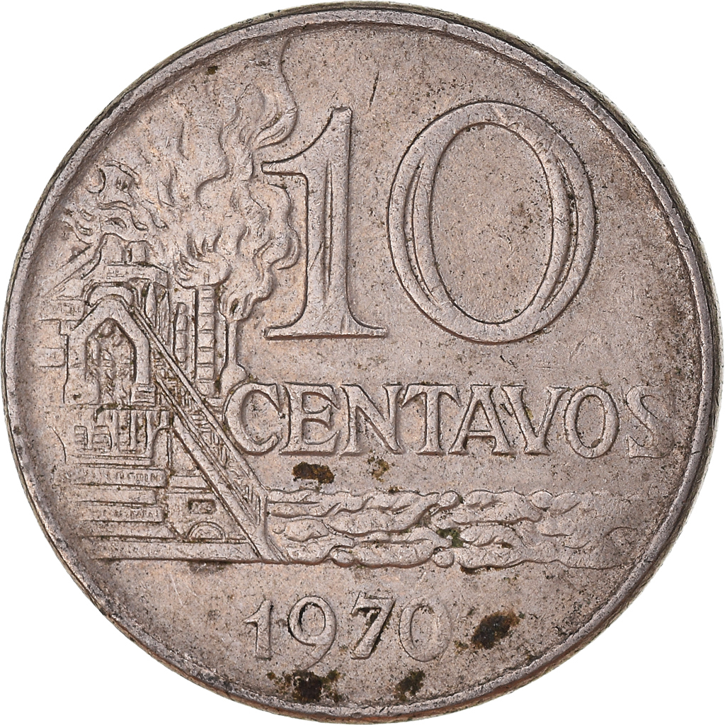 Moneda, Brasil, 10 Centavos, 1970