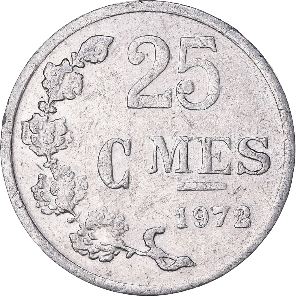 Moneda, Luxemburgo, 25 Centimes, 1972
