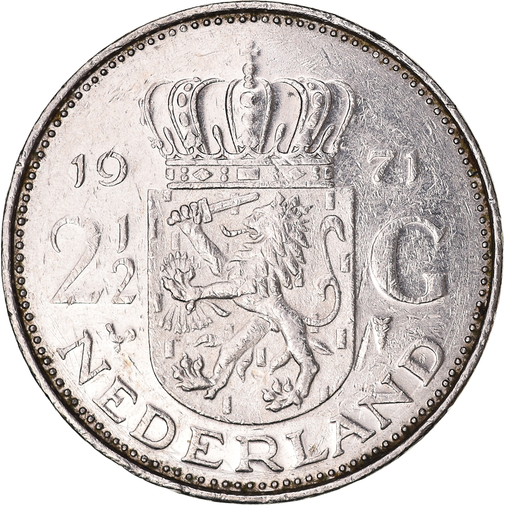 Coin, Netherlands, 2-1/2 Gulden, 1971