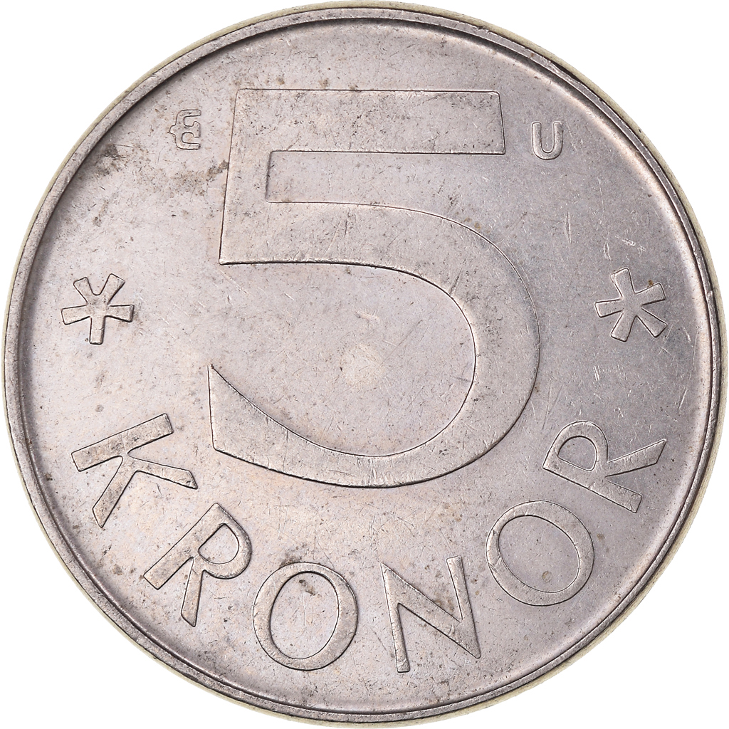 Moneda, Suecia, 5 Kronor, 1982