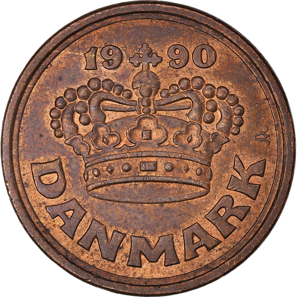 Moneda, Dinamarca, 50 Öre, 1990