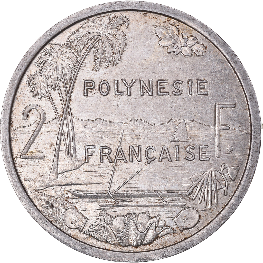 Moneda, Polinesia francesa, 2 Francs, 1986