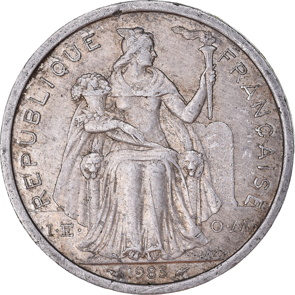 Moneda, Nueva Caledonia, 2 Francs, 1983