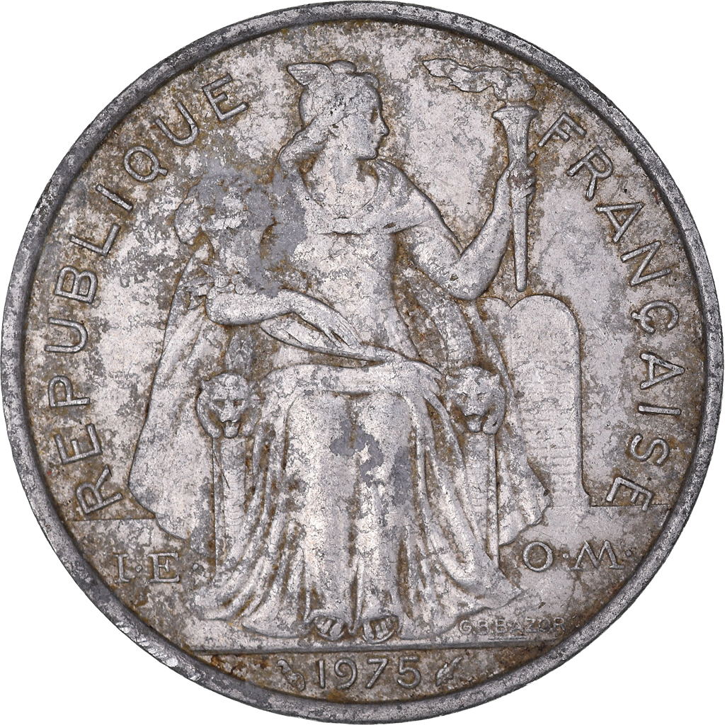 Moneda, Polinesia francesa, 5 Francs, 1975