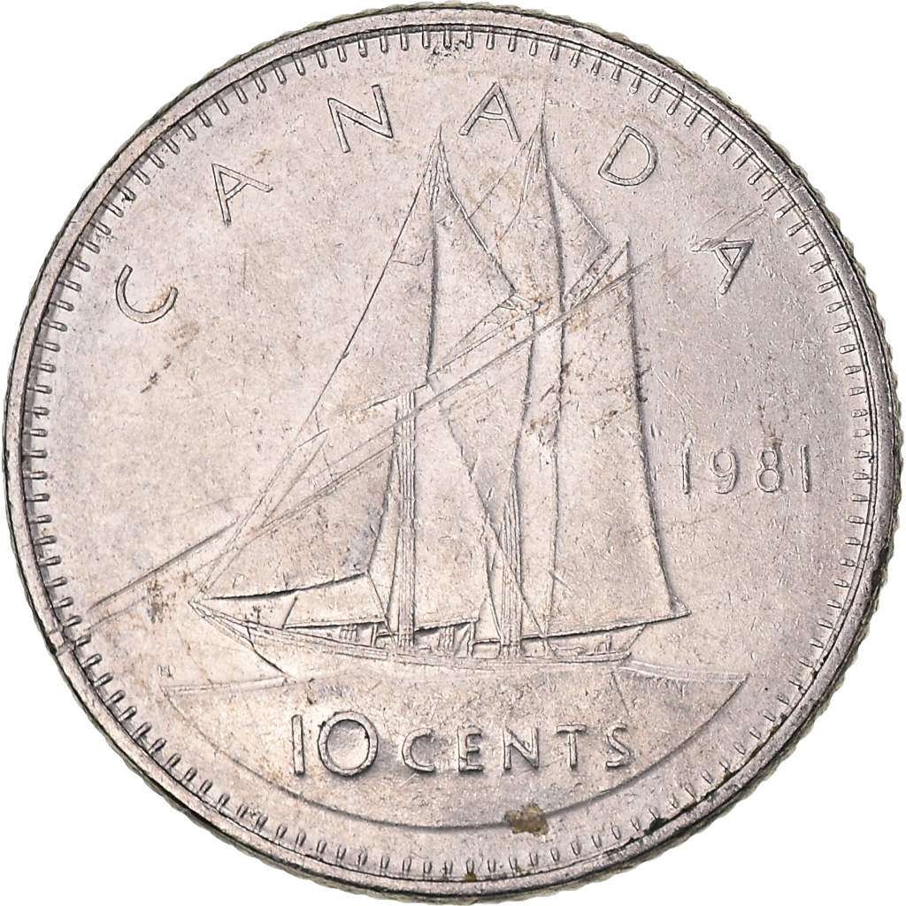 Moneda, Canadá, 10 Cents, 1981