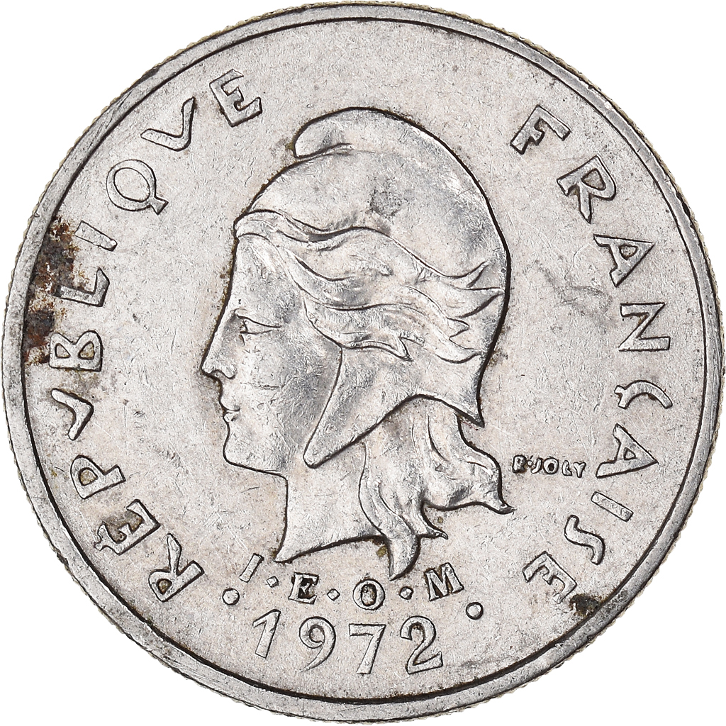 Moneda, Polinesia francesa, 10 Francs, 1972
