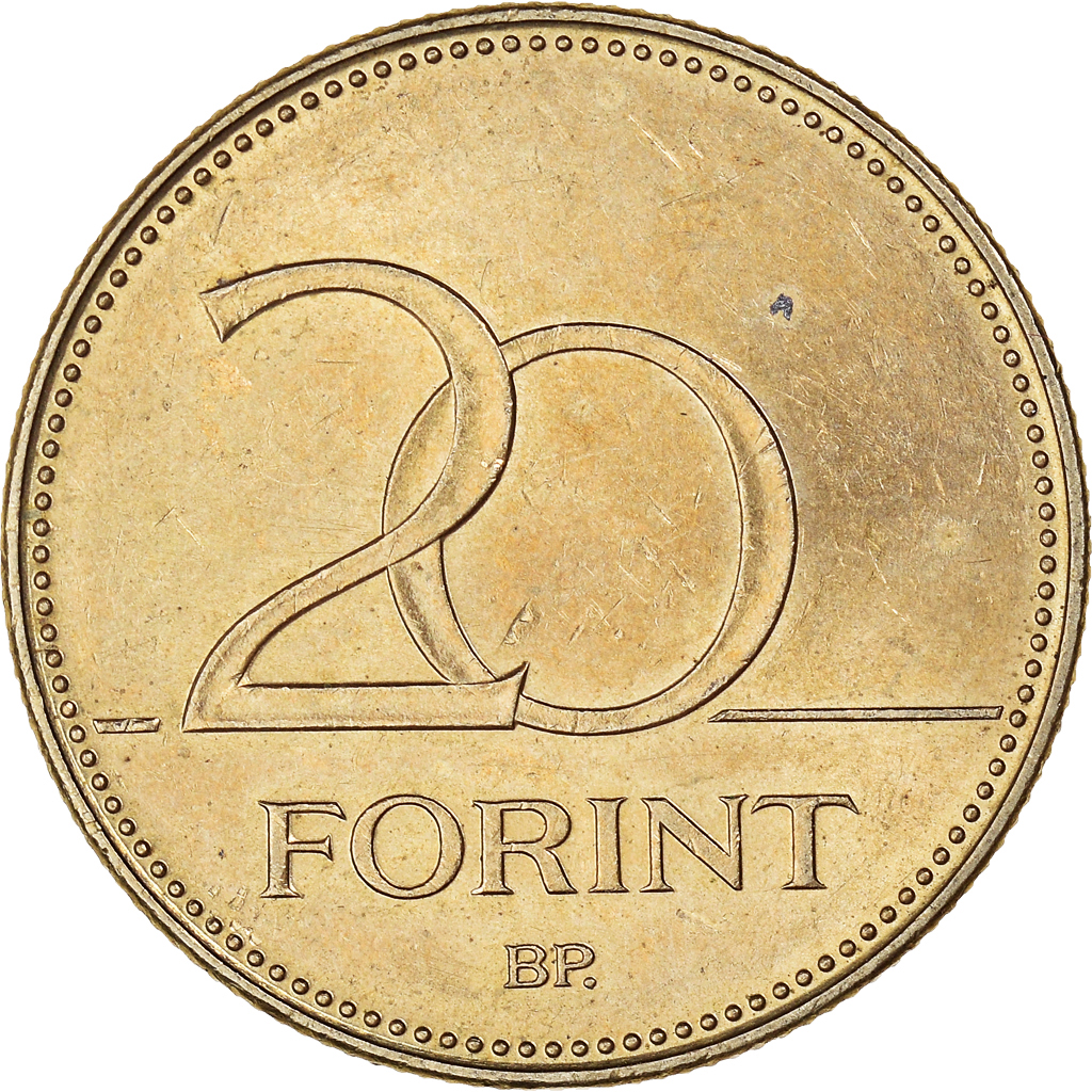 Moneda, Hungría, 20 Forint, 1996