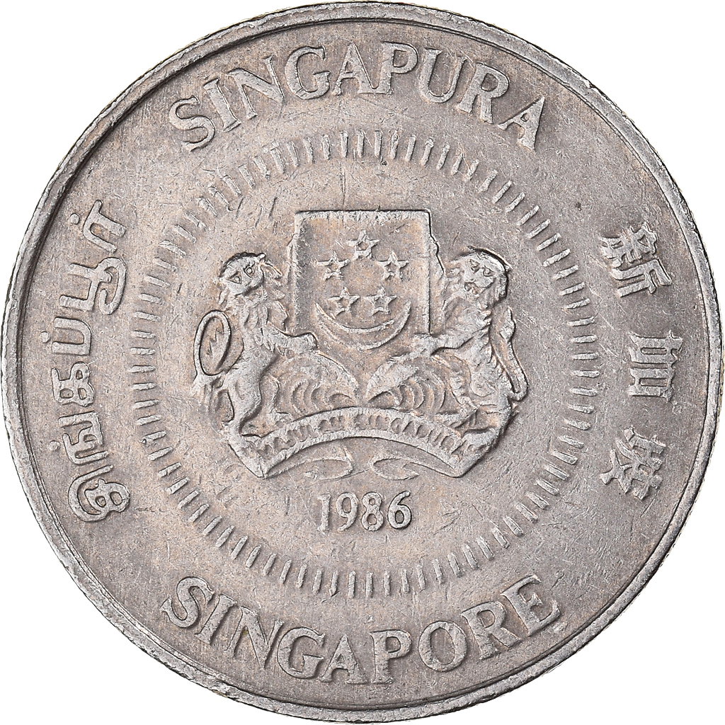 Moneda, Singapur, 50 Cents, 1986