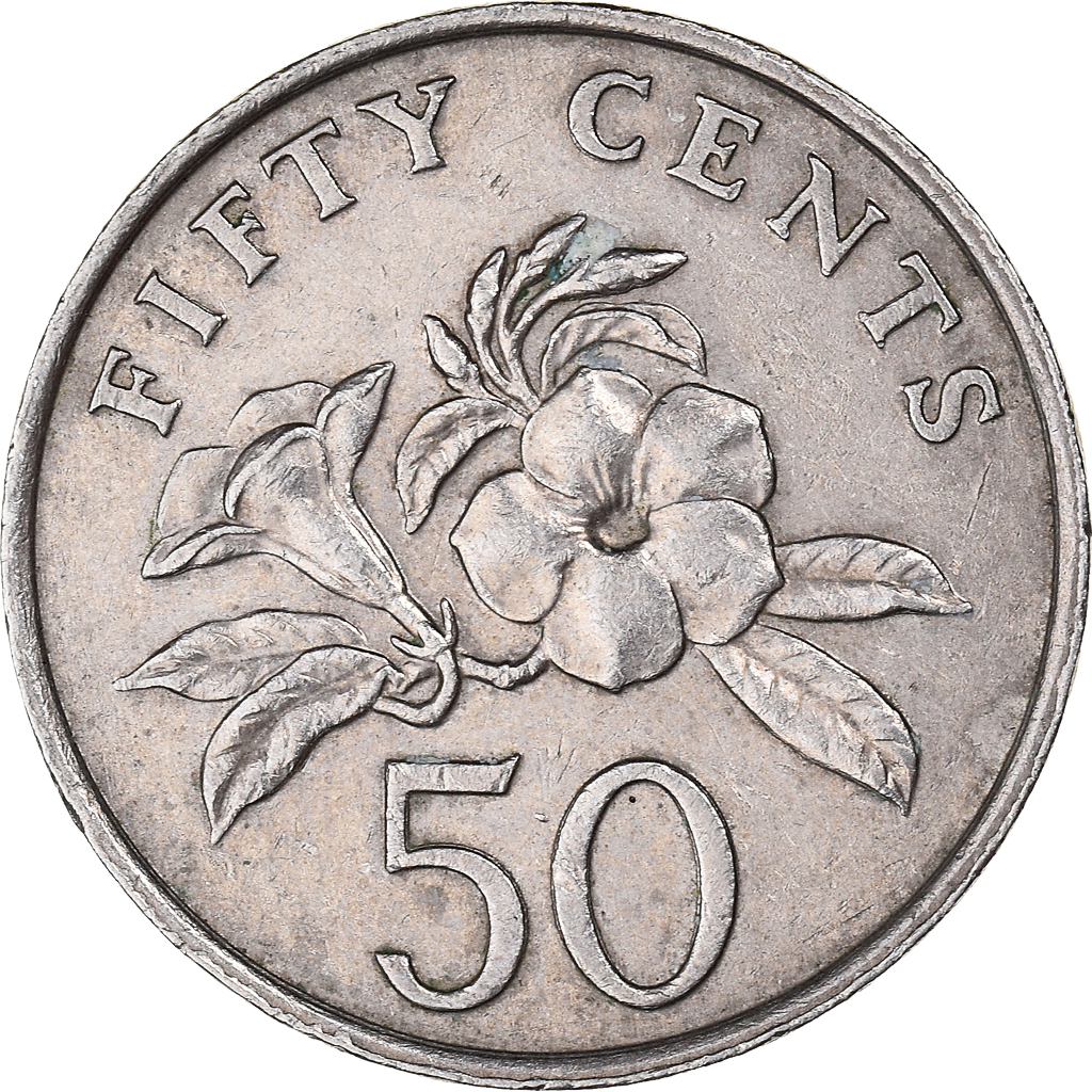 Moneda, Singapur, 50 Cents, 1986