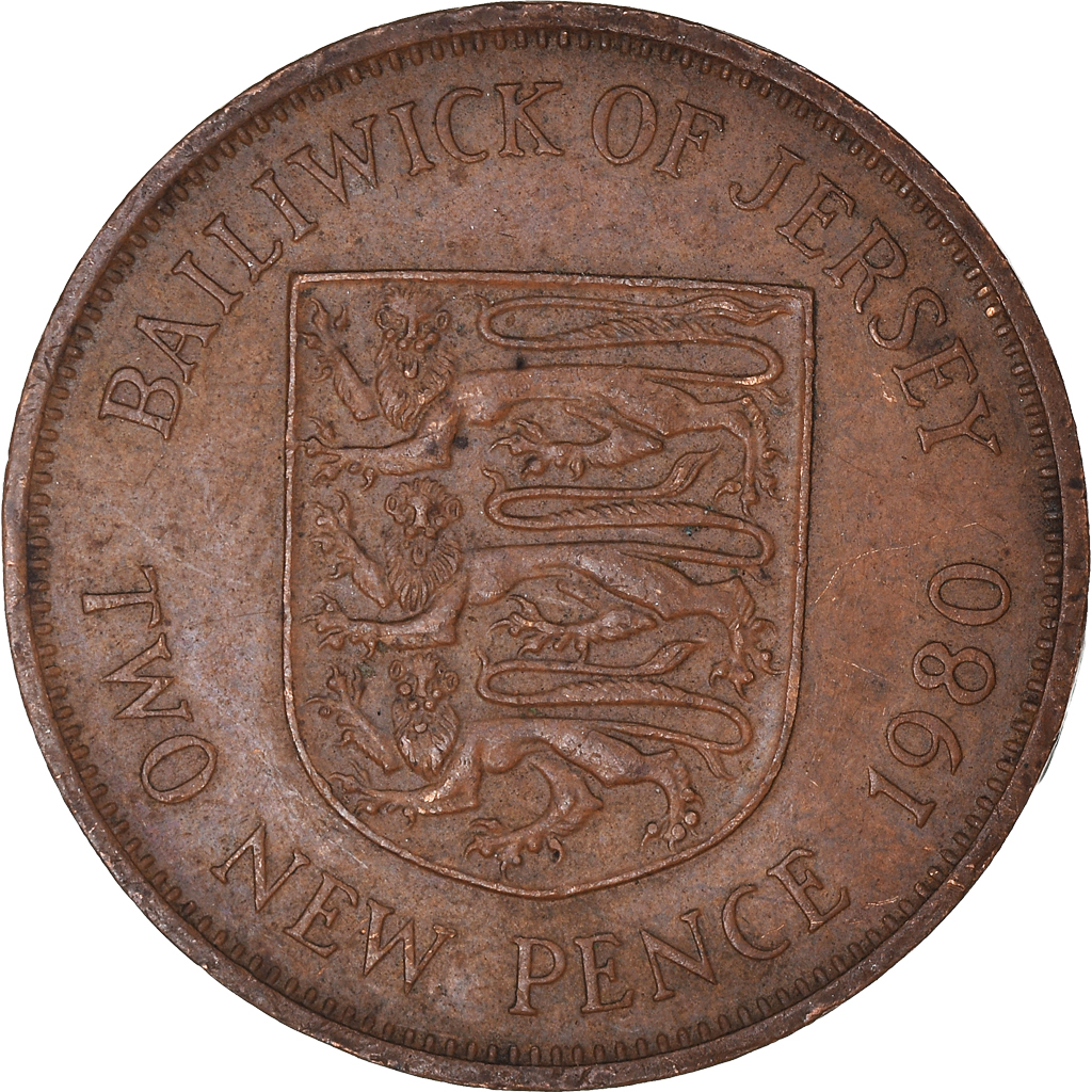 Coin, Jersey, 2 New Pence, 1980