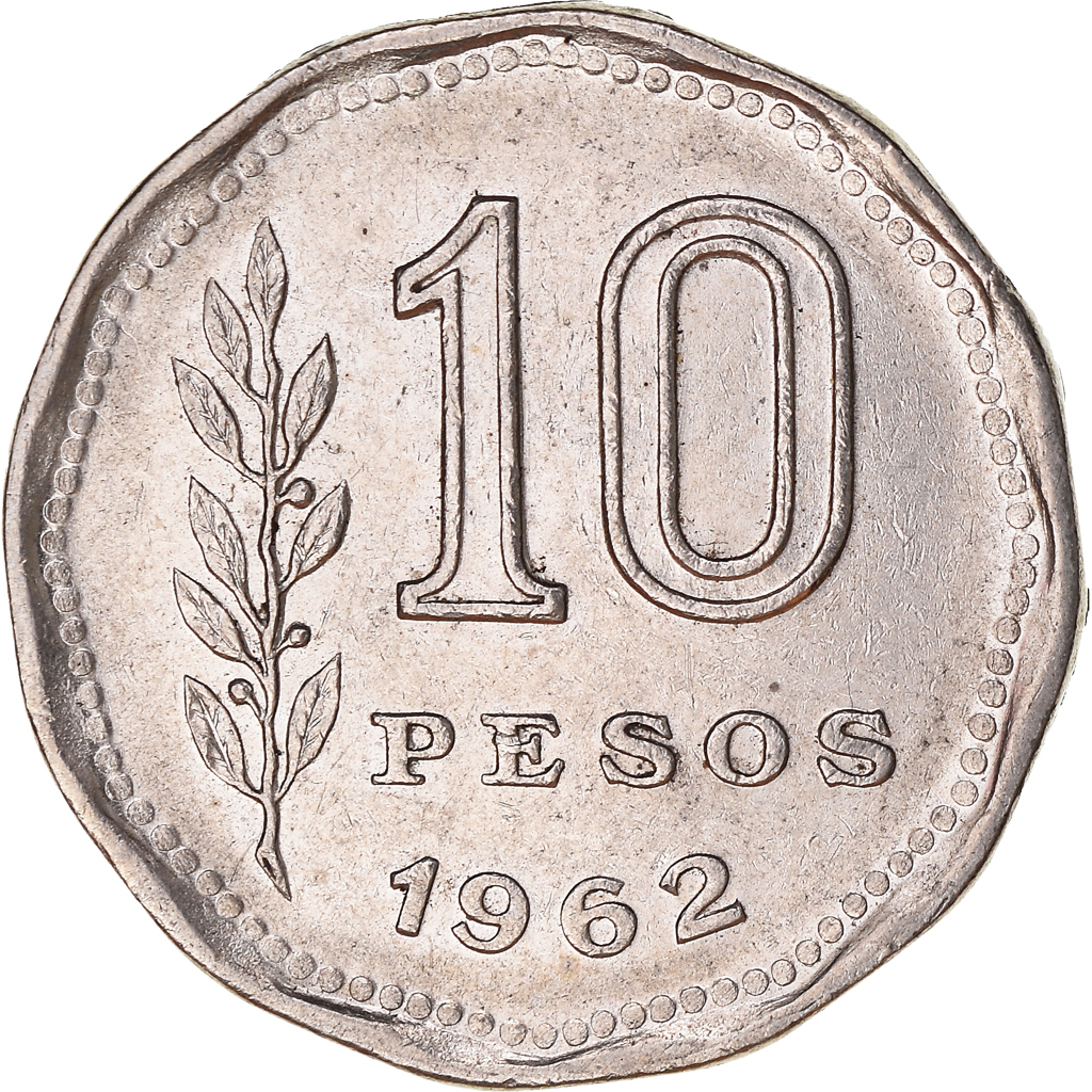 Coin, Argentina, 10 Pesos, 1962
