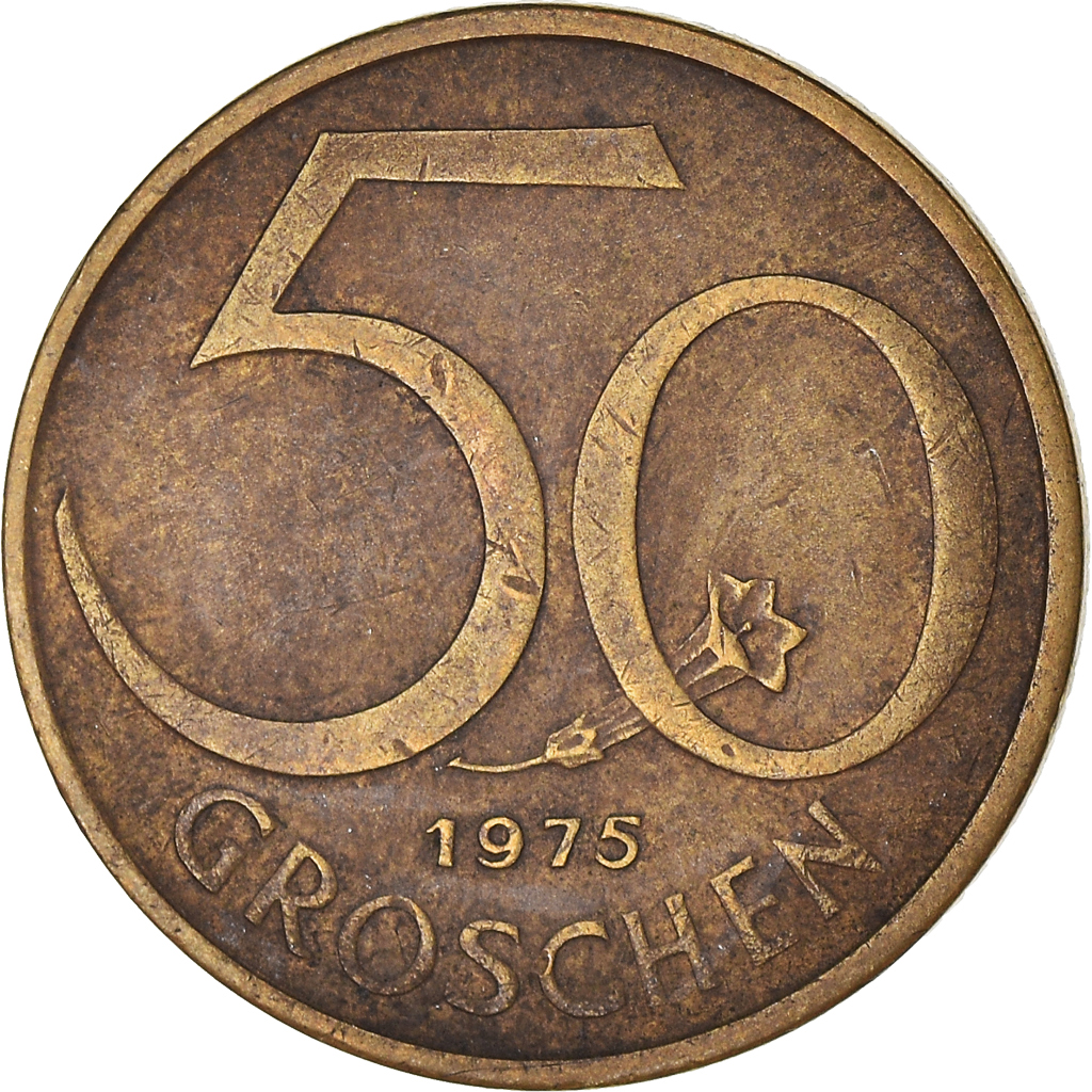 Moneda, Austria, 50 Groschen, 1975