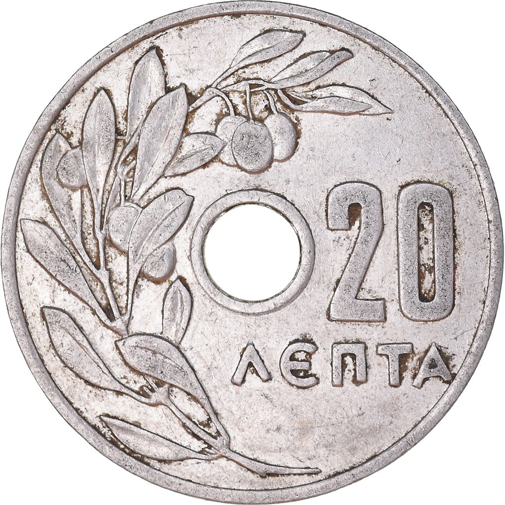 Moneda, Grecia, 20 Lepta, 1959