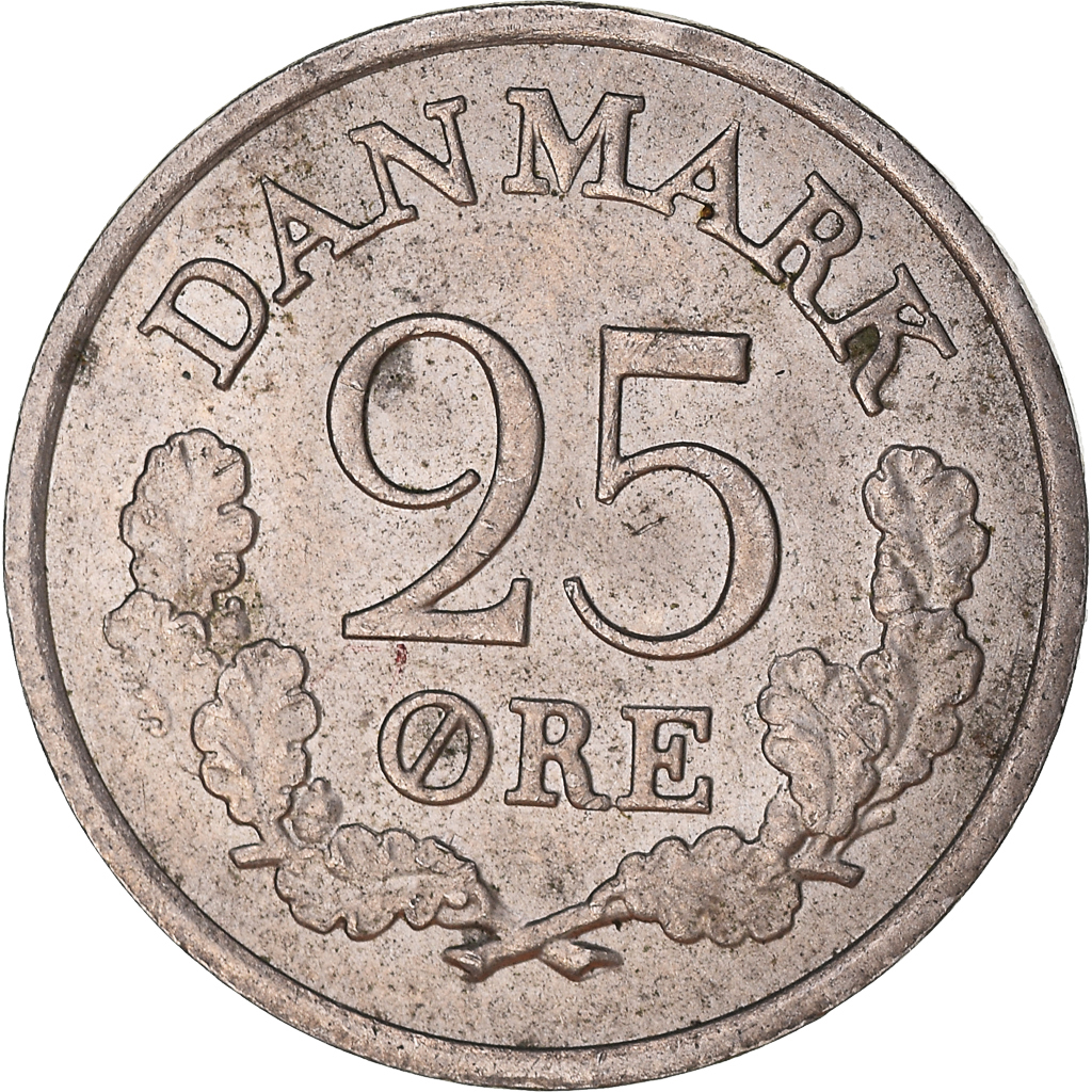 Moneda, Dinamarca, 25 Öre, 1962