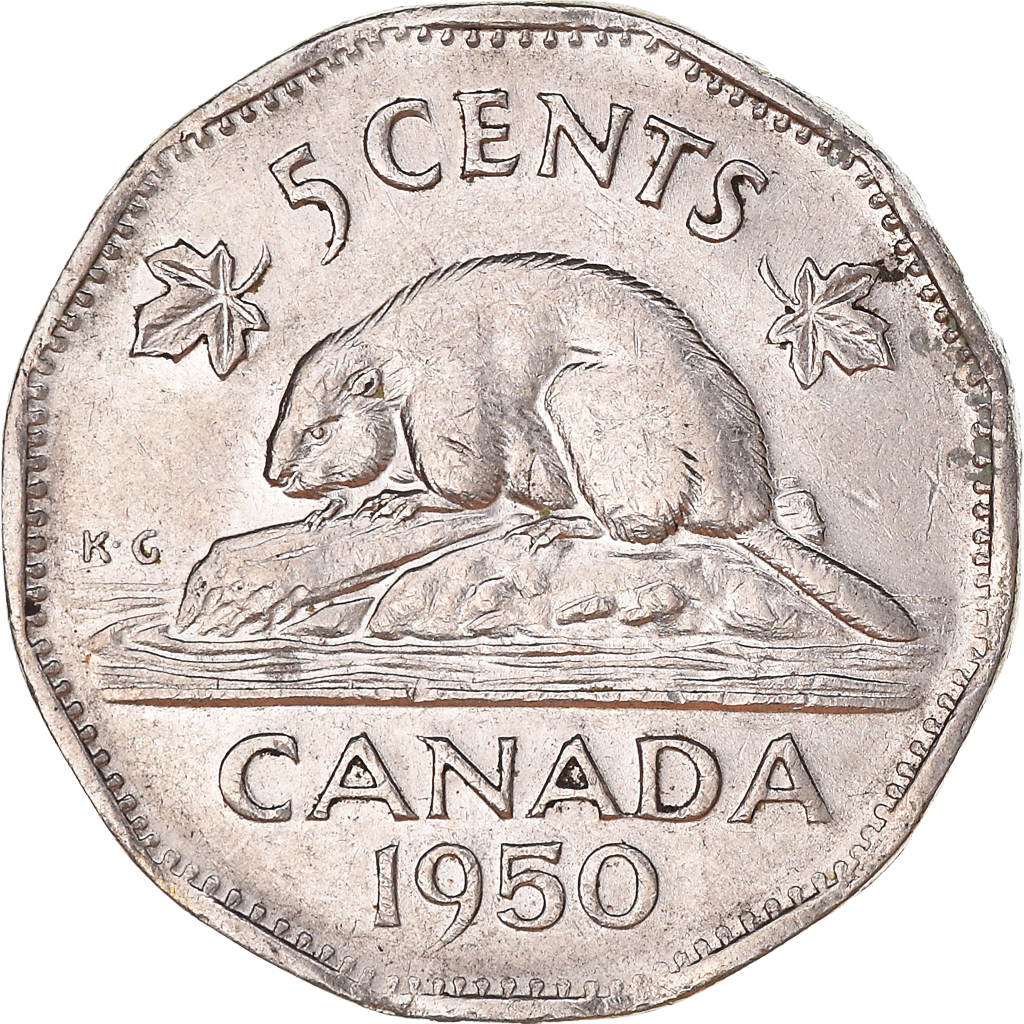Coin, Canada, 5 Cents, 1950